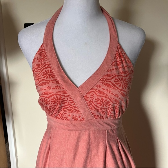 Athleta Pink Balsa Burnout Floral Halter Dress size Small - Picture 8 of 9